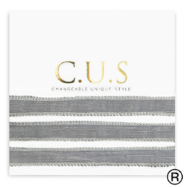 1 x C.U.S® sieraden lint Shimmery grey ca. 55x1.2cm