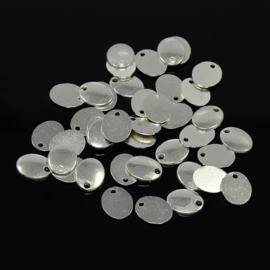 10 x blanco tibetaans zilveren bedeltjes verzilverd 10 x 8 x 1mm Ga: 1,5mm