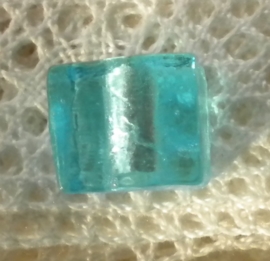 10 x SF glaskraal vierkant kubus 12mm blauw