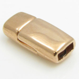 DQ metaal magneet sluiting ca. 17 x 8 x 6mm Ø 5 x 2mm rose goudkleur (Nikkelvrij)