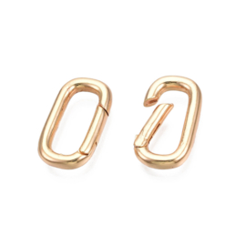 1 x Metalen springring sluiting ovaal 18 x 10 mm – Ø 13 mm – goudkleur (Nikkelvrij)