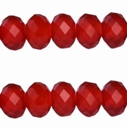 10 Stuks Top facetkraal rondel rood opaque 8 x 6mm