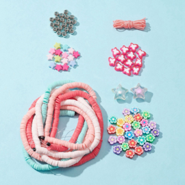 1 x Starterspakket stretch armband maken – sterren, vlinders en kleurrijke kralen