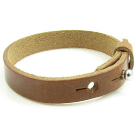 1 x Cuir Armband DQ Leer 10 x 2,2mm Cognac Bruin