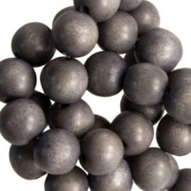 20 x Houten Kralen Vintage Dark Grey 8 mm