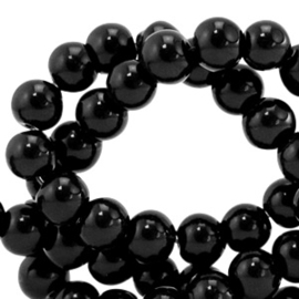 30x Glaskralen opaque Black 6mm