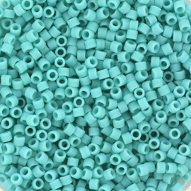 c.a. 5 gram Miyuki delica's 11/0 - opaque matte turquoise green