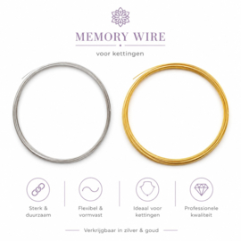 Memory wire voor kettingen Ø 115 mm x 0,6 mm – ca. 15 wendingen – platinumkleur