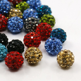 Mix 5 x prachtige Shamballa polymer clay strass ballen 10mm gat 1,5mm