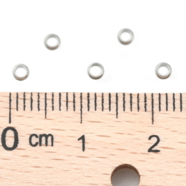 25 x RVS 304 tussenkralen rondel 2,5 x 1,5 mm – gat 1,4 mm – RVS kleur