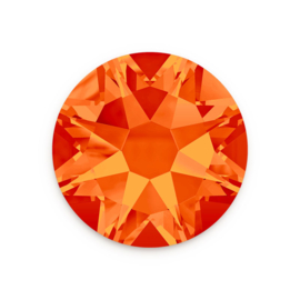 4 x Swarovski plat strass steentje 7mm Oranje