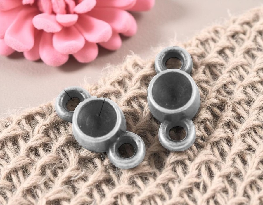10 x Metalen verdeler 12,5 x 5 x 2,5 mm – platinumkleur (nikkelvrij)