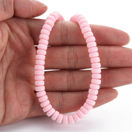 20 x Polymeer kralen rondellen 7mm Pink