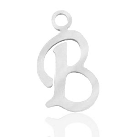 Roestvrij stalen (RVS) Stainless steel bedels initial B