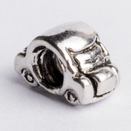 Be Charmed autotje kraal zilver met een rhodium laag (nikkelvrij) c.a.13x 7mm groot gat: 4mm