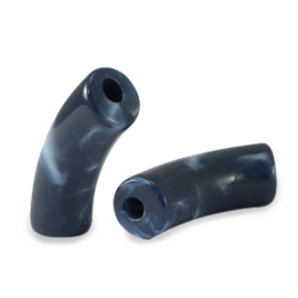 5 x Acryl kralen tube Dark midnight blue marble ca. 36x12mm (gat Ø4mm) 