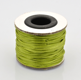 Rol met 30 meter satijn koord  Nylon Marcramé koord 1mm kleur yelow green