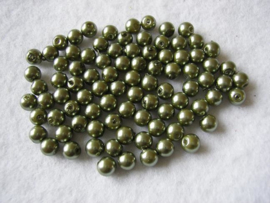 80 x prachtige glasparels 6mm Gat: 1mm kleur: groen