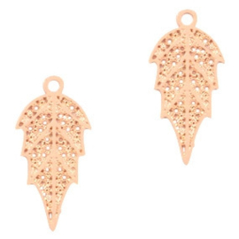 2x Hangers bohemian blaadje Rose Gold