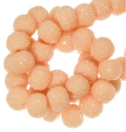 10 x Sparkling beads 6mm Light Peach