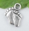 10 stuks tibetaans zilveren voetjes 11,5 mm x 8.5 mm zilver (Nikkelvrij)
