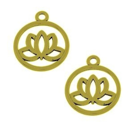 10 x Metaal Bedel Lotus Goudkleur 20x3 mm