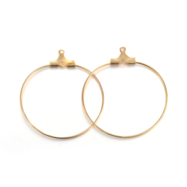 2 x   RVS 304 metalen creolen 31 x 34 x 1,5mm oogje 1mm goudkleur