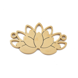 1 x 304 RVS verdeler lotusbloem 23.5 x 14 mm – gat 1.2 mm – goudkleur