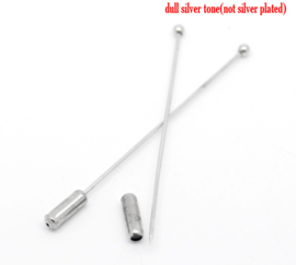 Hoedenspeld of hoedespeld met dopje ca 61 x3mm, dopje: 12 x 4mm