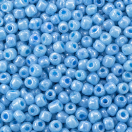 20 gram Glaskralen Ceylon rocailles 6/0 4 mm – gat 1,5 mm – Light Blue