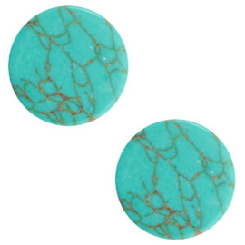 1 x Cabochon basic plat stone look 12mm Light turquoise-brown