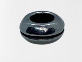 Be Charmed kraal zilver met een rhodium laag (nikkelvrij) c.a. 9x 4mm groot gat: 4mm