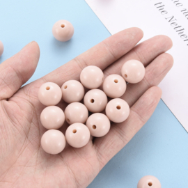 10 x Acryl kralen rond 16 x 15 mm – gat 2,8 mm – Peach Puff