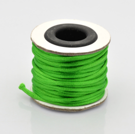 Rol met 10 meter satijn koord Nylon Marcramé koord 2mm kleur Green