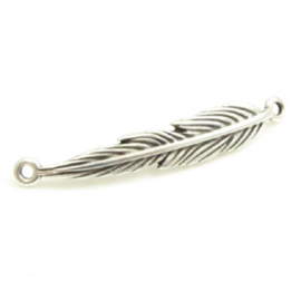 1 x DQ Metaal tussenstuk veer antiek zilver 40 x 7mm, oogje 2mm (Nikkelvrij)