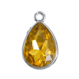 Geboorte steen hanger prachtig kristal facet November Topaz Gold 19x12 mm