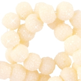 10 x Sparkling beads 8mm Ivory yellow