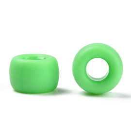 20 x Matte rondellen acryl kralen 9 x 6mm Gat: 3,8mm Lime green