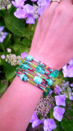 Memory wire armband in groen tinten ♥