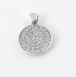1 x DQ Metaal Bedel Munt 21mm oogje: 3mm Antiek Zilver kleur (Nikkelvrij)