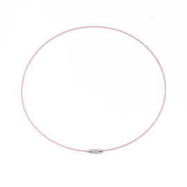 2 x RVS Spang 46 cm met schroefsluiting van messing – roze