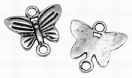 10x Tibetaans zilveren tussenzetsel van een vlinder 13 x 14mm