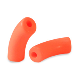 5 x Acryl kralen tube Fluor orange ca. 36x12mm (gat Ø4mm)