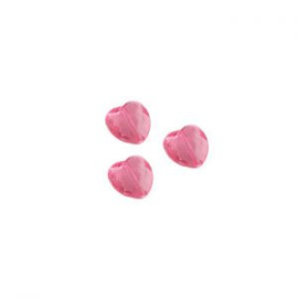 10 x Kinderkralen acryl facet hart roze 12.5 mm