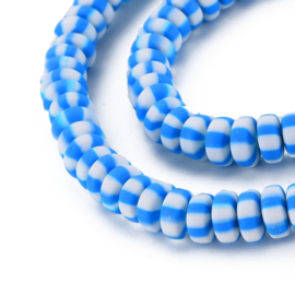 20 x Polymeer kralen rondellen 7mm Dodger Blue