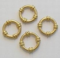 5 x mat gouden metalen boeiring  18 mm