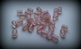 10 Stuks Glaskraal langwerpig rond peach zalm/roze 10 mm