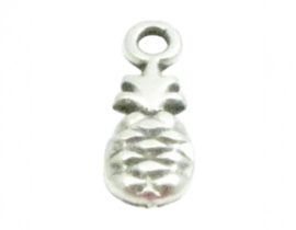 2 x DQ metaal hanger ananas 5 x 12mm Ø1,5mm antiek zilver kleur (Nikkelvrij)