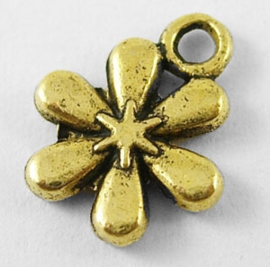 10 stuks tibetaans zilveren bedeltje bloem 13x11mm zilver of goud
