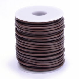 100 cm hol Rubber DQ koord 3mm gat: 1,5 mm Saddle brown